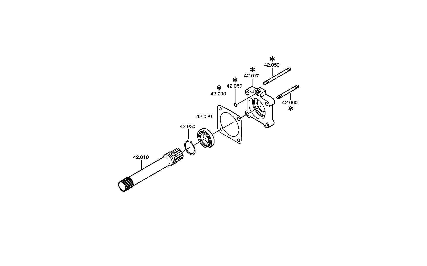 drawing for KIA-MOTORS CORP 5001853842 - INTERM.SHAFT