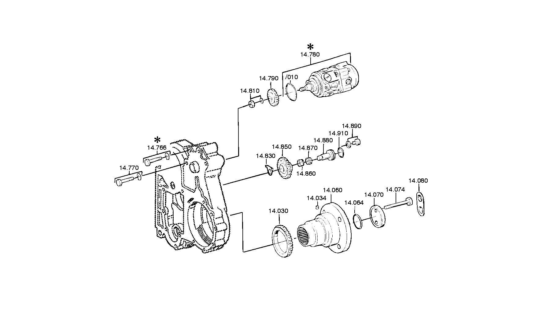 drawing for DAF 1318270 - PISTON PUMP