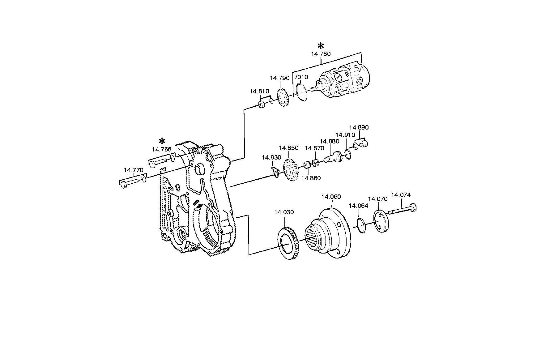 drawing for DAF 1318270 - PISTON PUMP