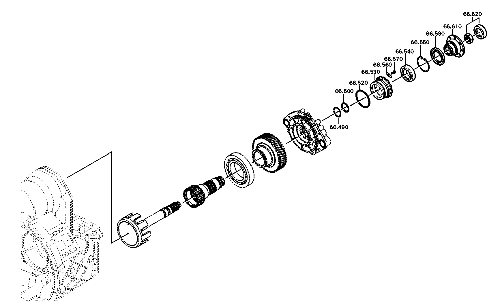 drawing for DAF 1342748 - OUTPUT SHAFT