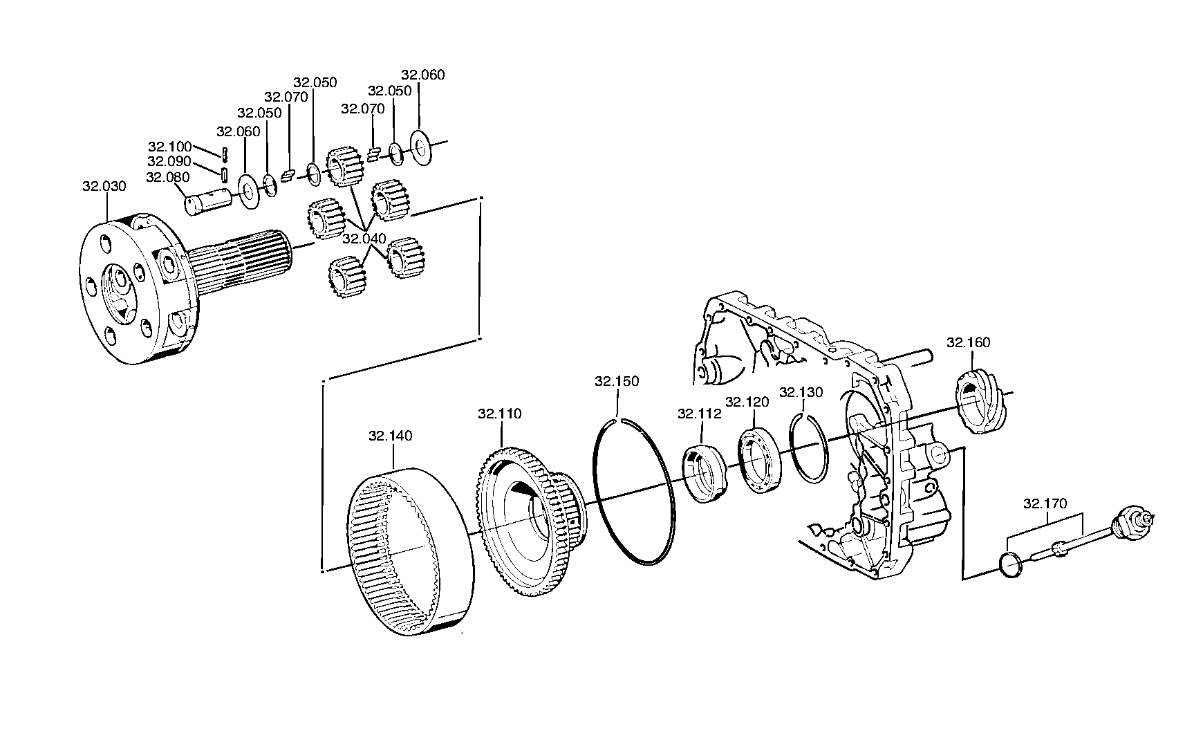 Technical drawing of IVECO 5001831856 PLANET CARRIER with dimensions and layout (figure 5)