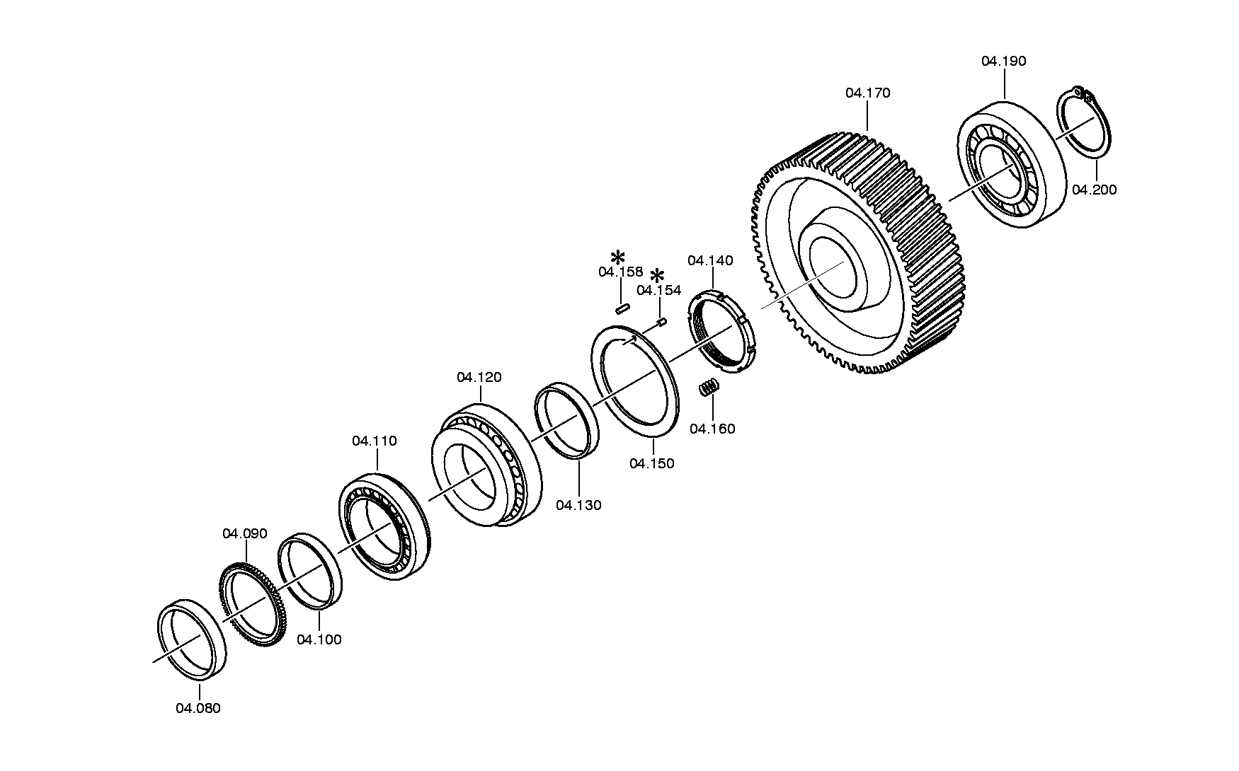 drawing for DOOSAN 152408 - RETAINING RING