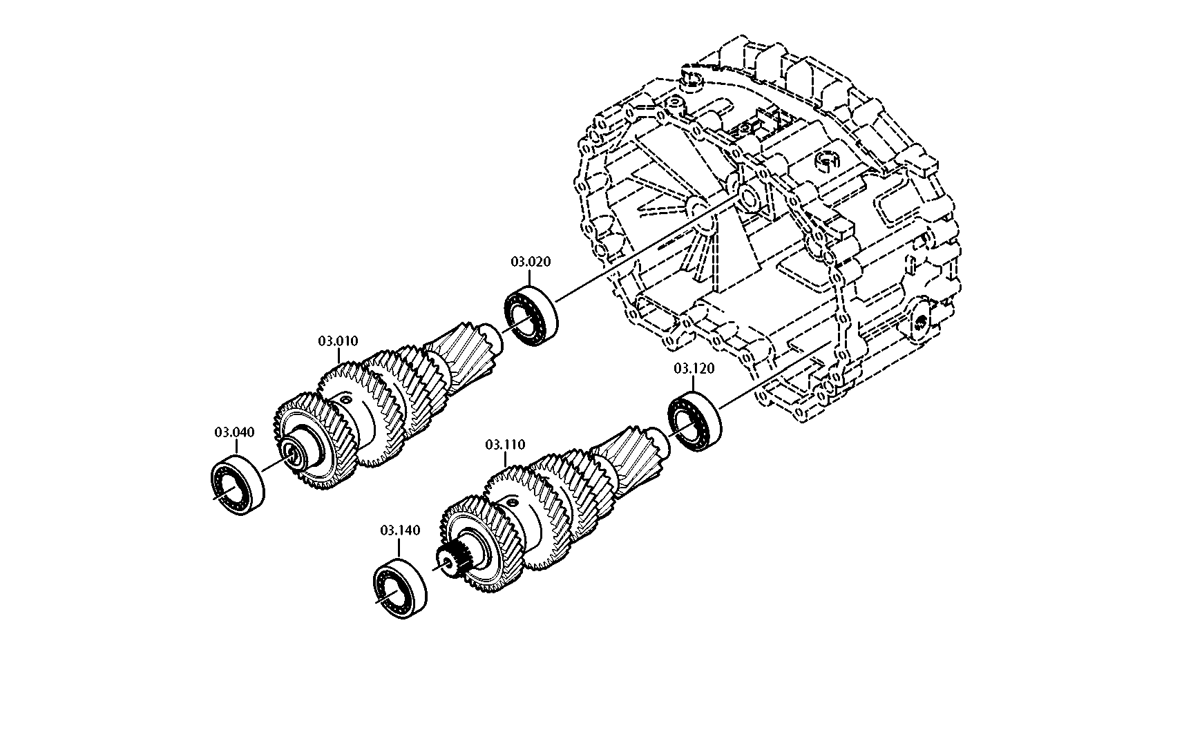 drawing for IVECO 500058758 - COUNTERSHAFT