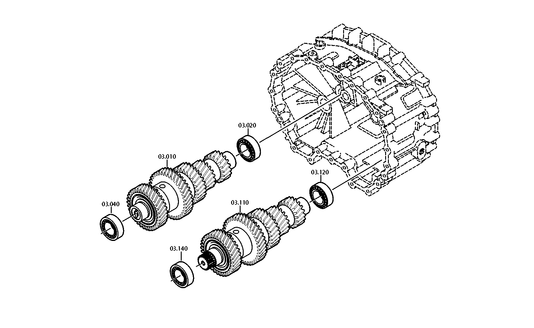 drawing for DAF 1930189 - VORGELEGEWELLE