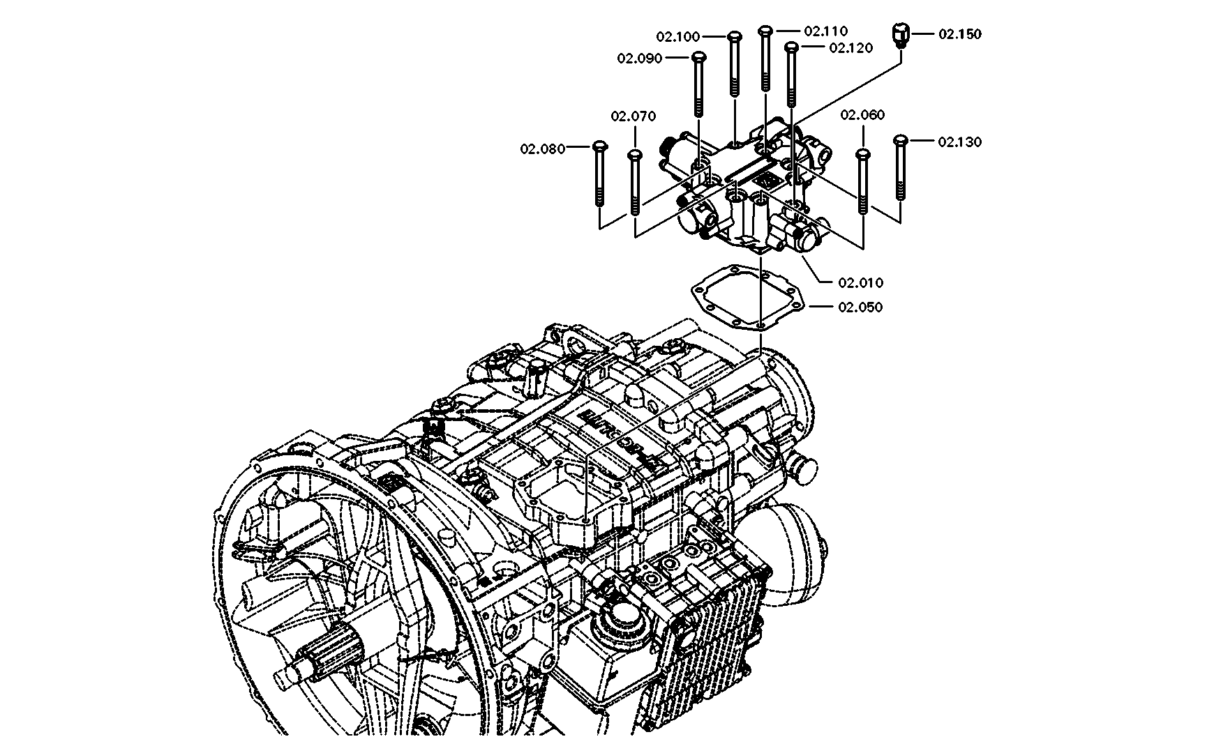 drawing for DAF 1780803 - TRANSMISSION ACTUATOR