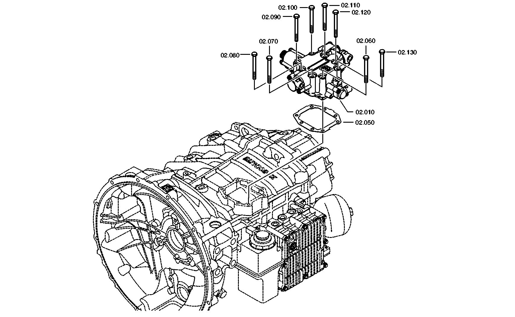 drawing for DAF 1780803 - TRANSMISSION ACTUATOR