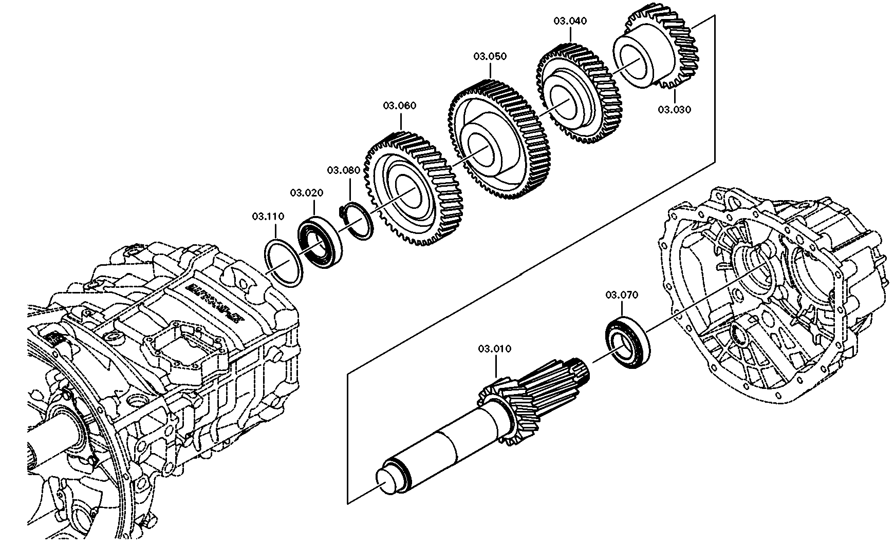 drawing for DAF 1781703 - COUNTERSHAFT