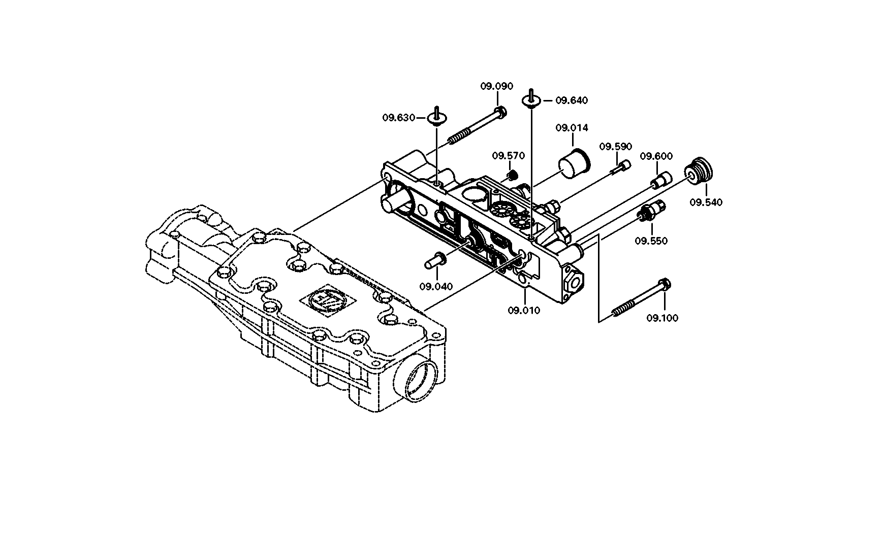 drawing for DAF 1812080 - VALVE BLOCK