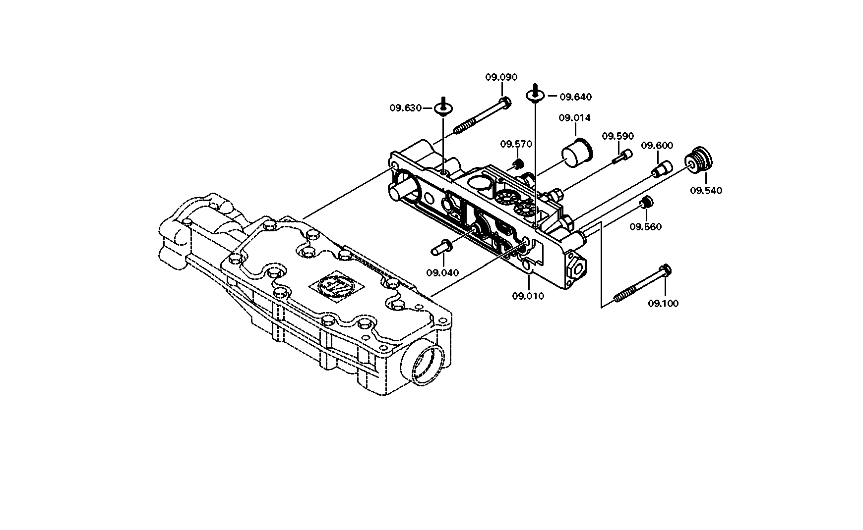 Technical drawing of DAF 1812080 VALVE BLOCK with dimensions and layout (figure 4)