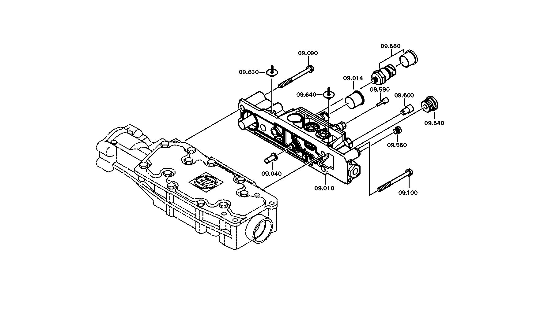 drawing for DAF 1812080 - VALVE BLOCK