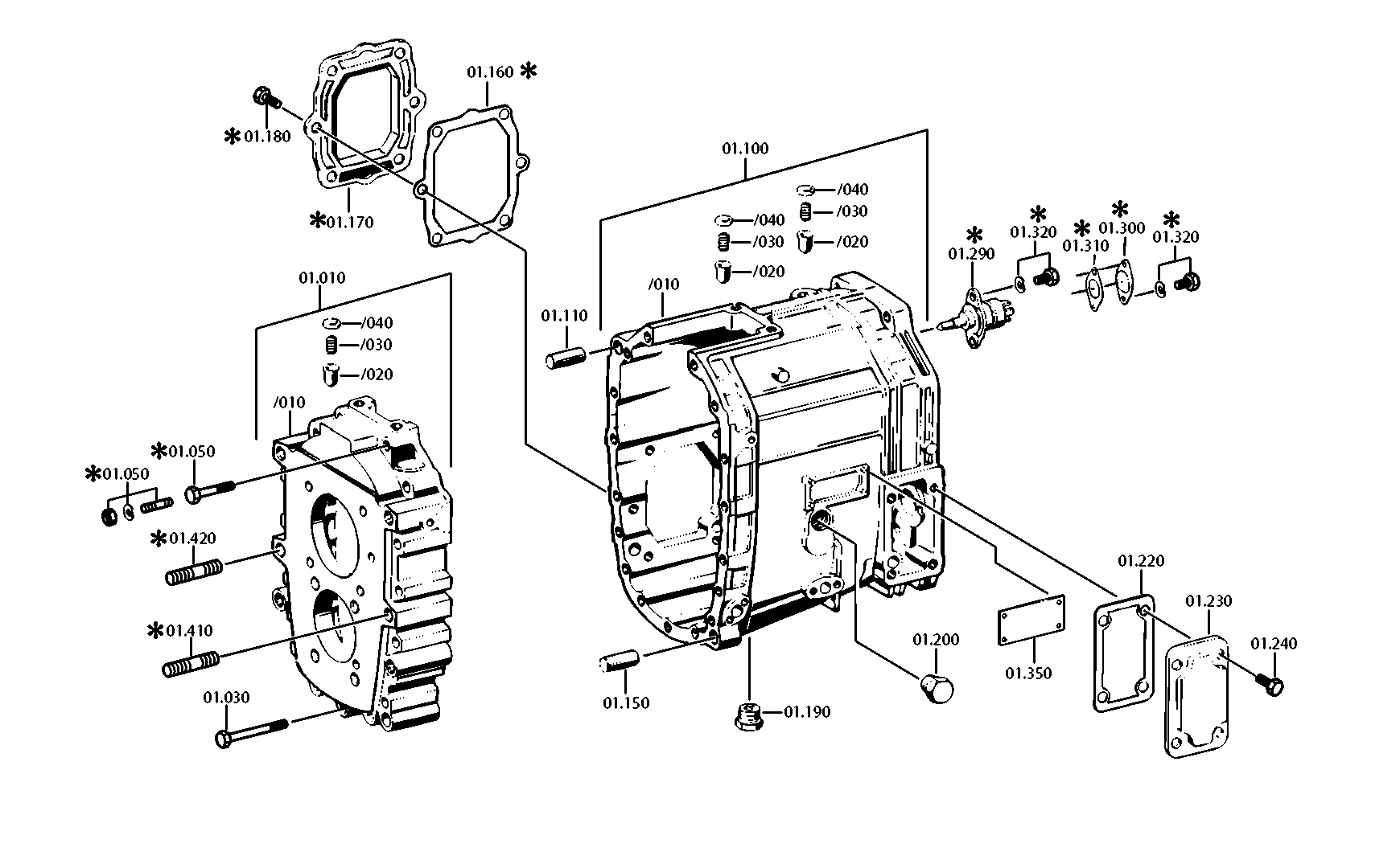 drawing for IVECO 42488466 - HOUS.REAR SECT.