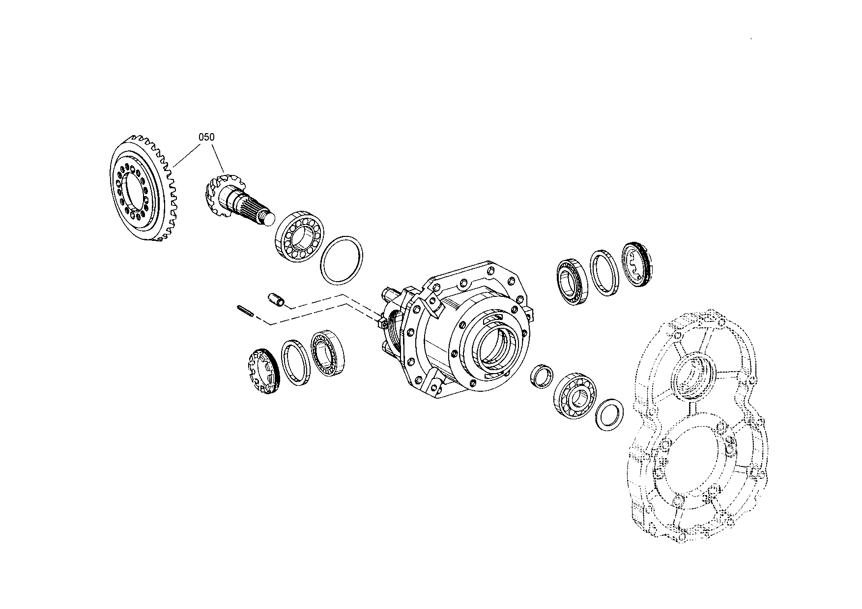 drawing for SENNEBOGEN HYDRAULIKBAGGER GMBH 006134 - BEVEL GEAR SET