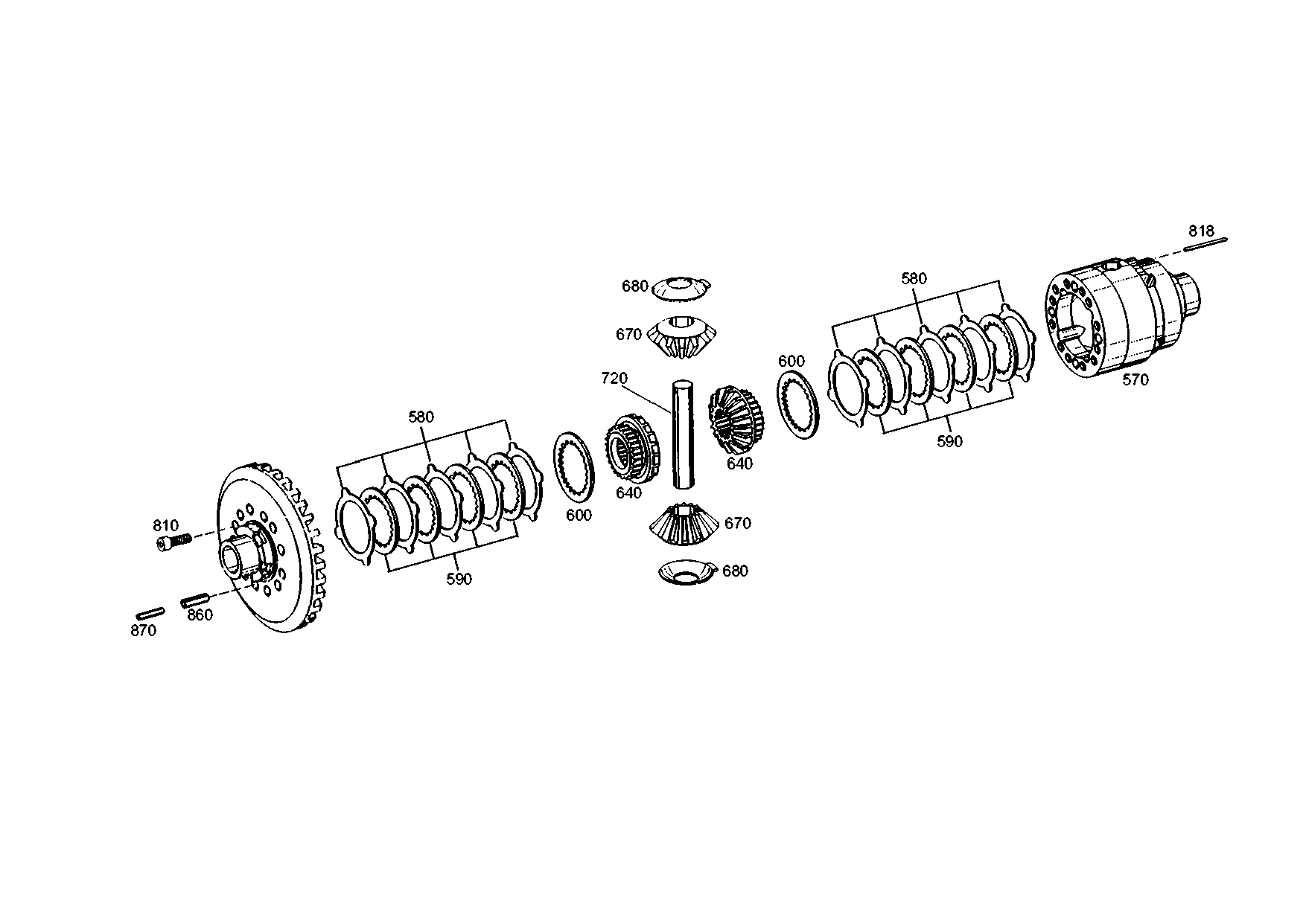 drawing for AGCO F308.300.021.020 - MULTIDISK SELF-LOCKING DIFFERENTIAL