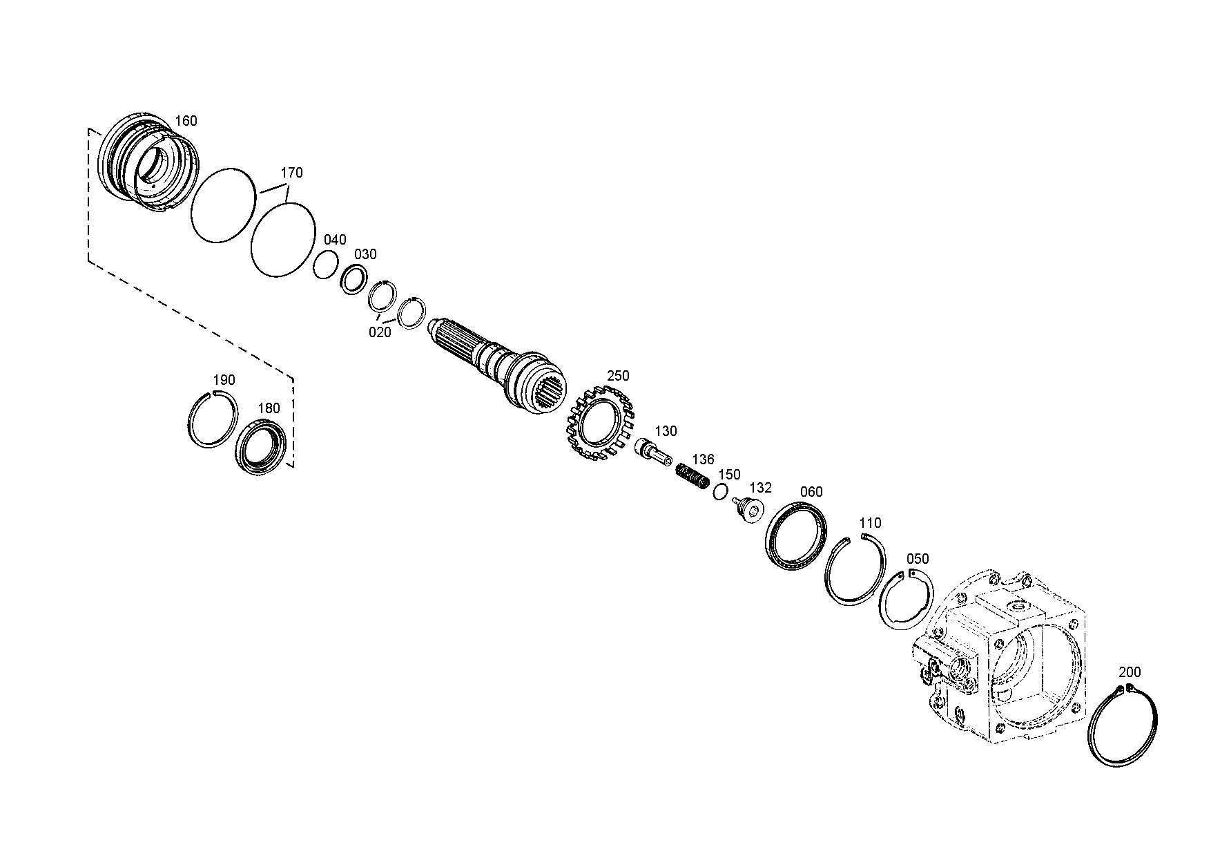 Technical drawing of AGCO V80911000 SNAP RING with dimensions and layout (figure 2)