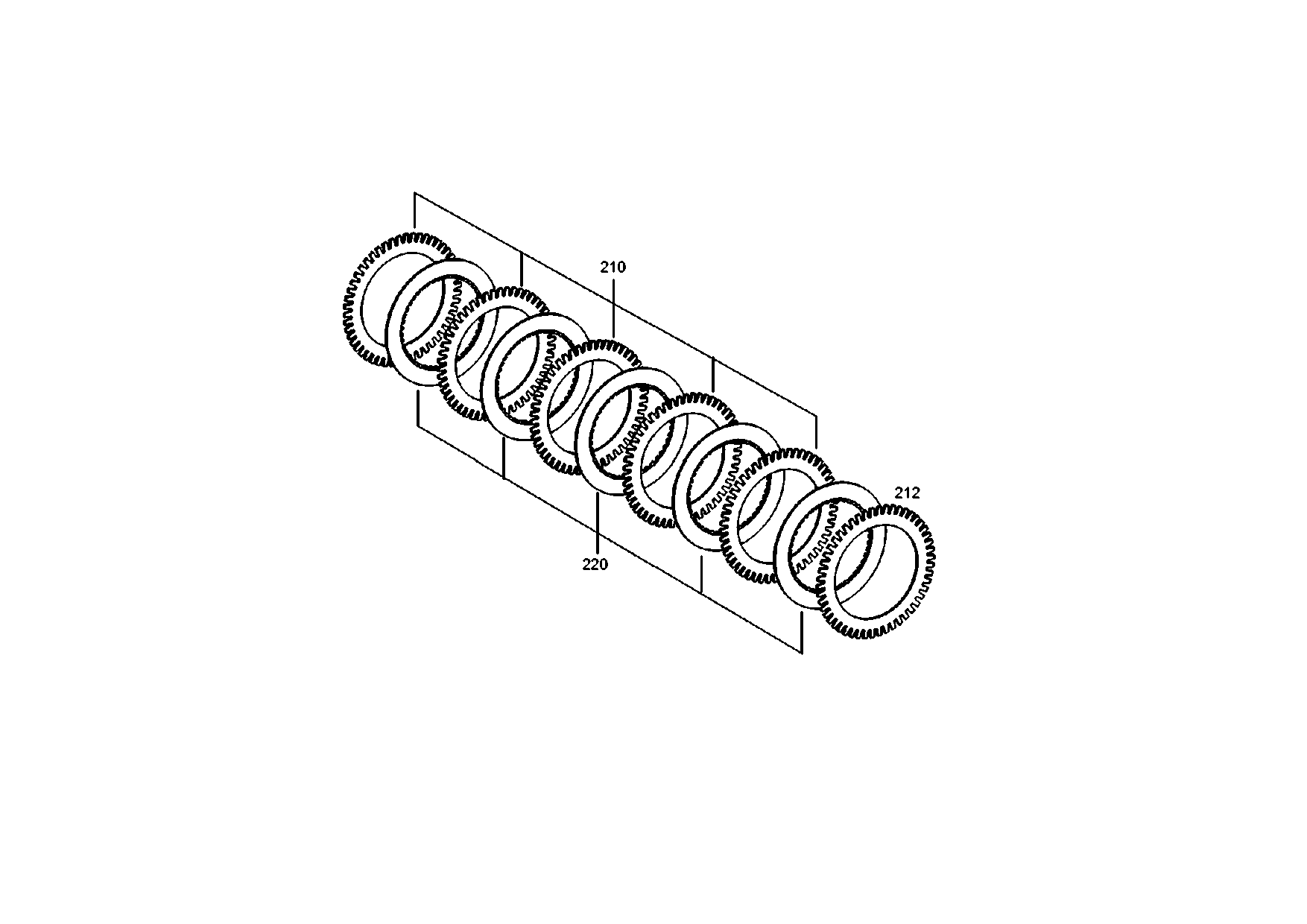drawing for ZF Countries 055431 - OUTER CLUTCH DISC