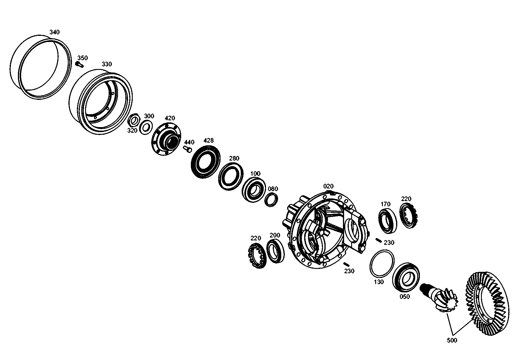 drawing for VOLVO 0022833188 - BEVEL GEAR SET