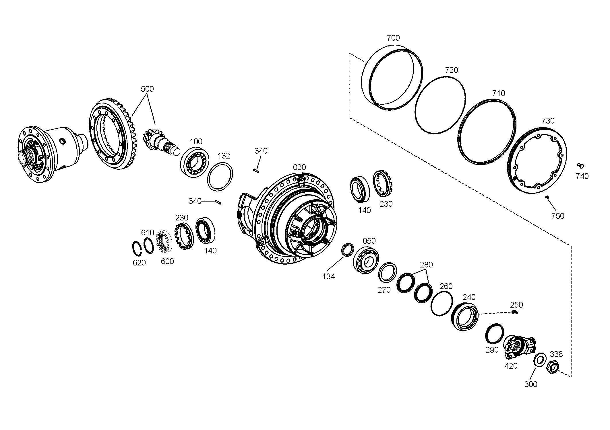 Technical drawing of AGCO F824.100.360.320 SNAP RING with dimensions and layout (figure 2)