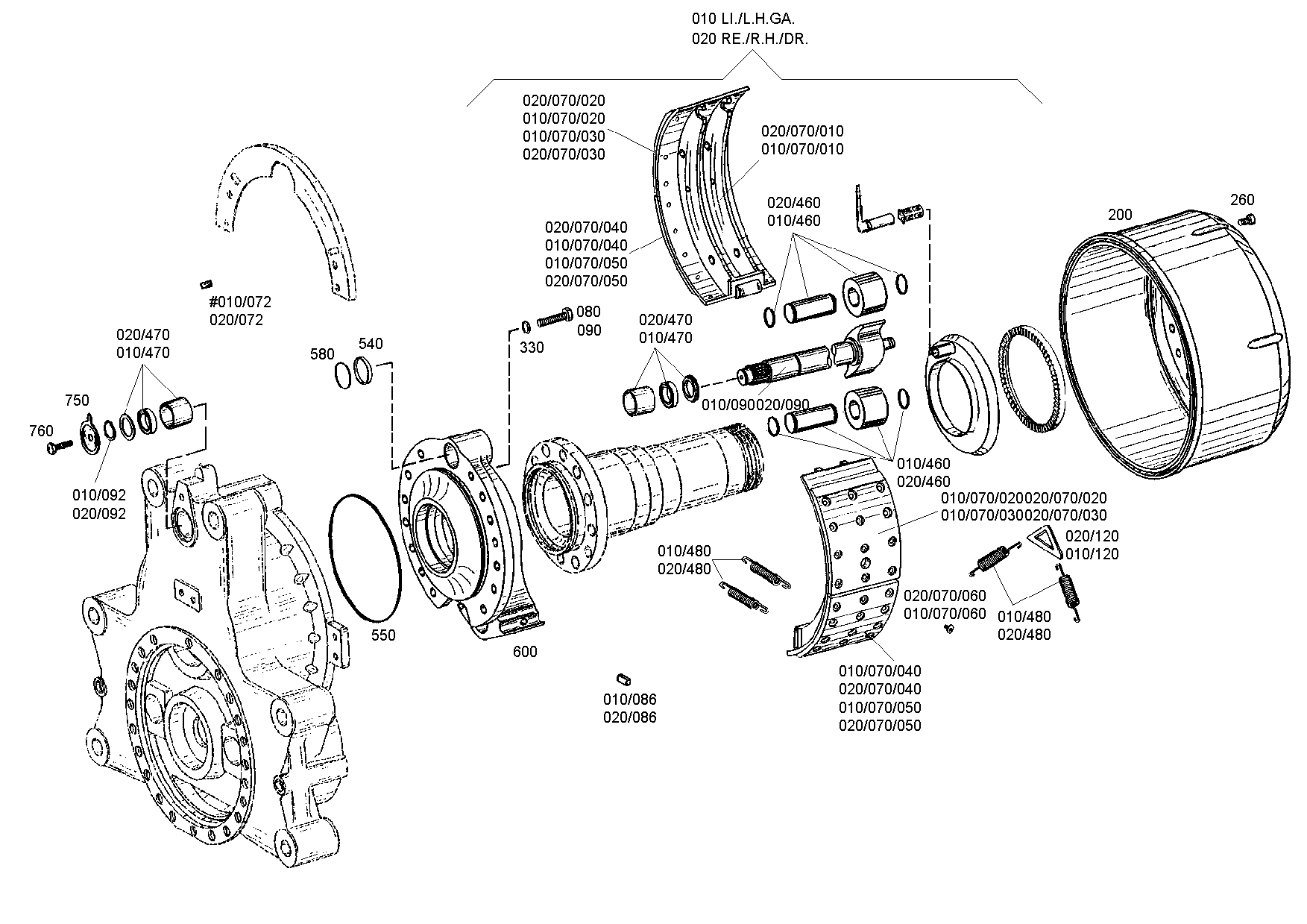 drawing for EVOBUS 82850005100 - BRAKE BLOCK