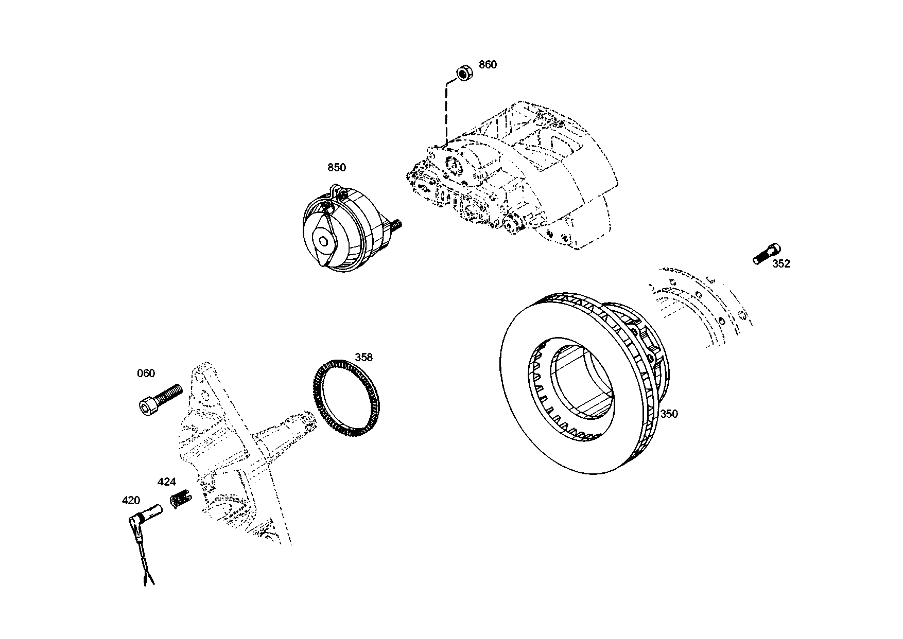 Technical drawing of MAN 36.50804-6036 BRAKE CALIPER with dimensions and layout (figure 3)