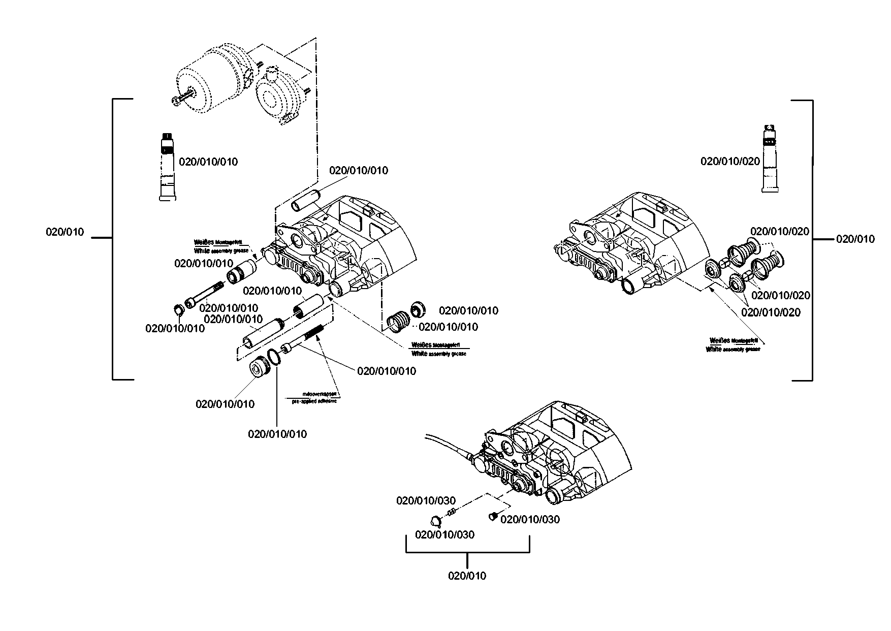 Technical drawing of MAN 36.50804-6036 BRAKE CALIPER with dimensions and layout (figure 4)