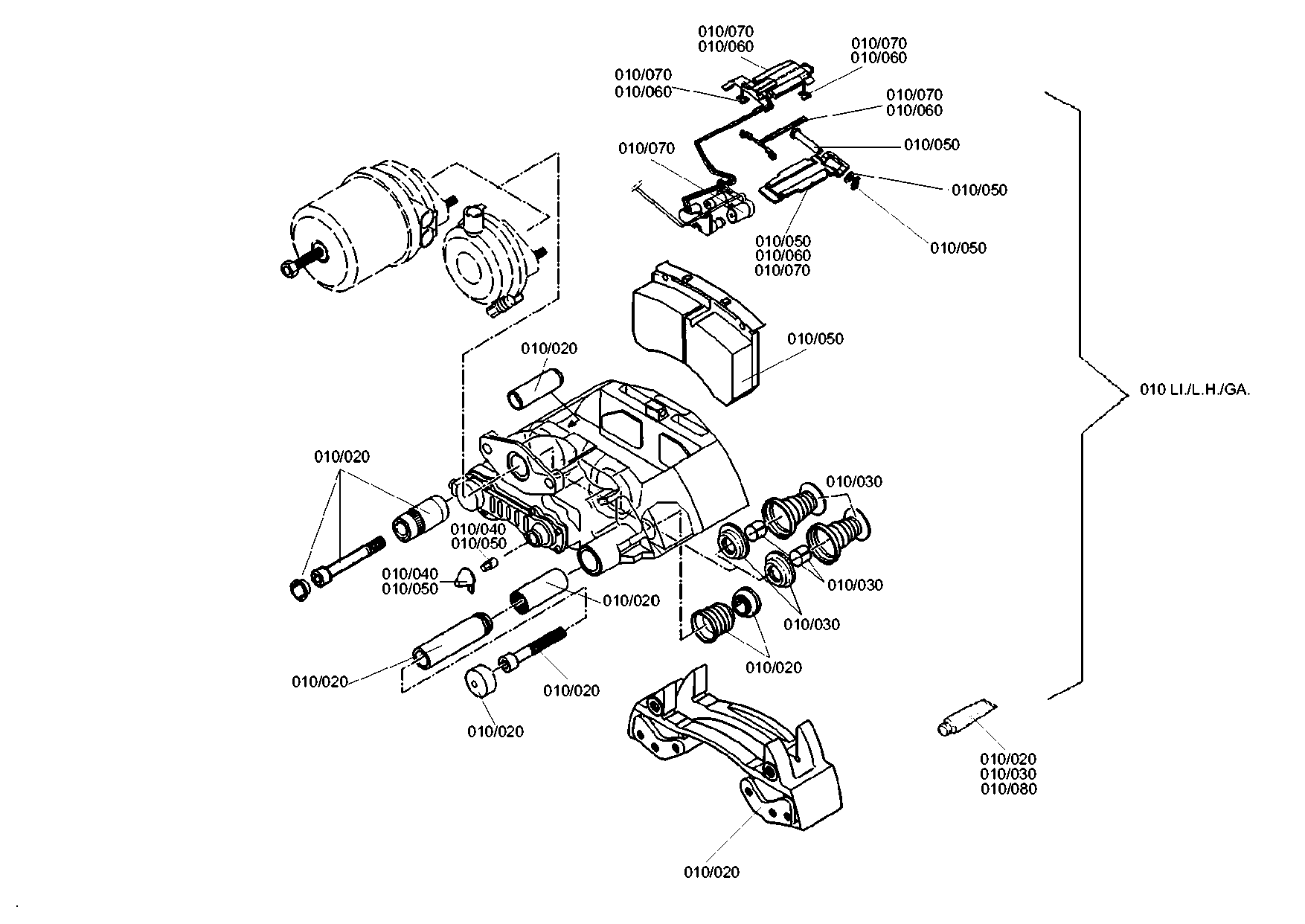 drawing for IVECO 42569618 - BRAKE CALIPER