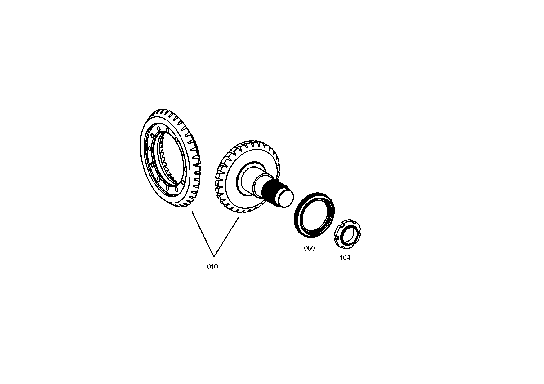 drawing for IVECO 42568755 - BEVEL GEAR SET