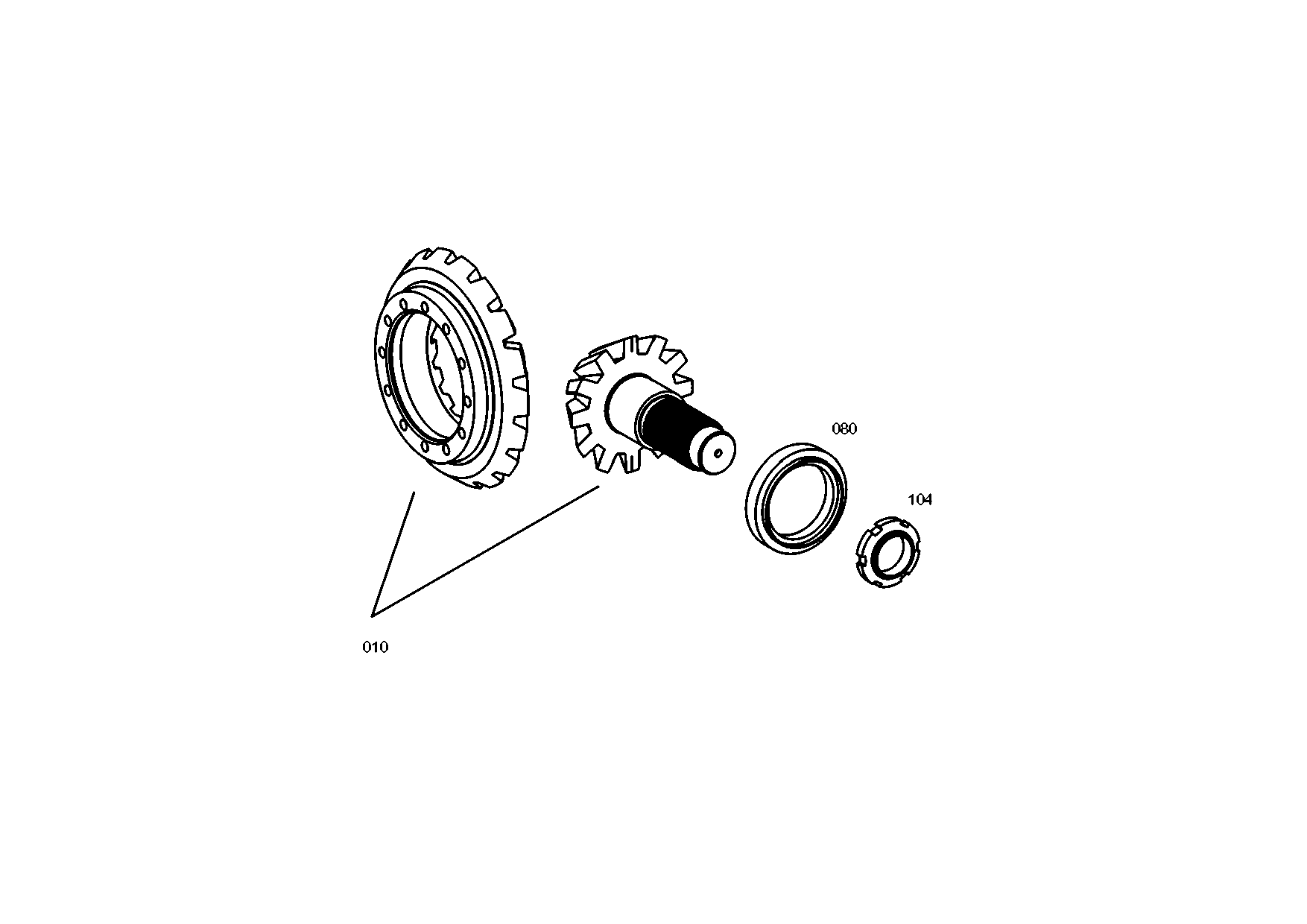 drawing for EVOBUS A0003508239 - BEVEL GEAR SET