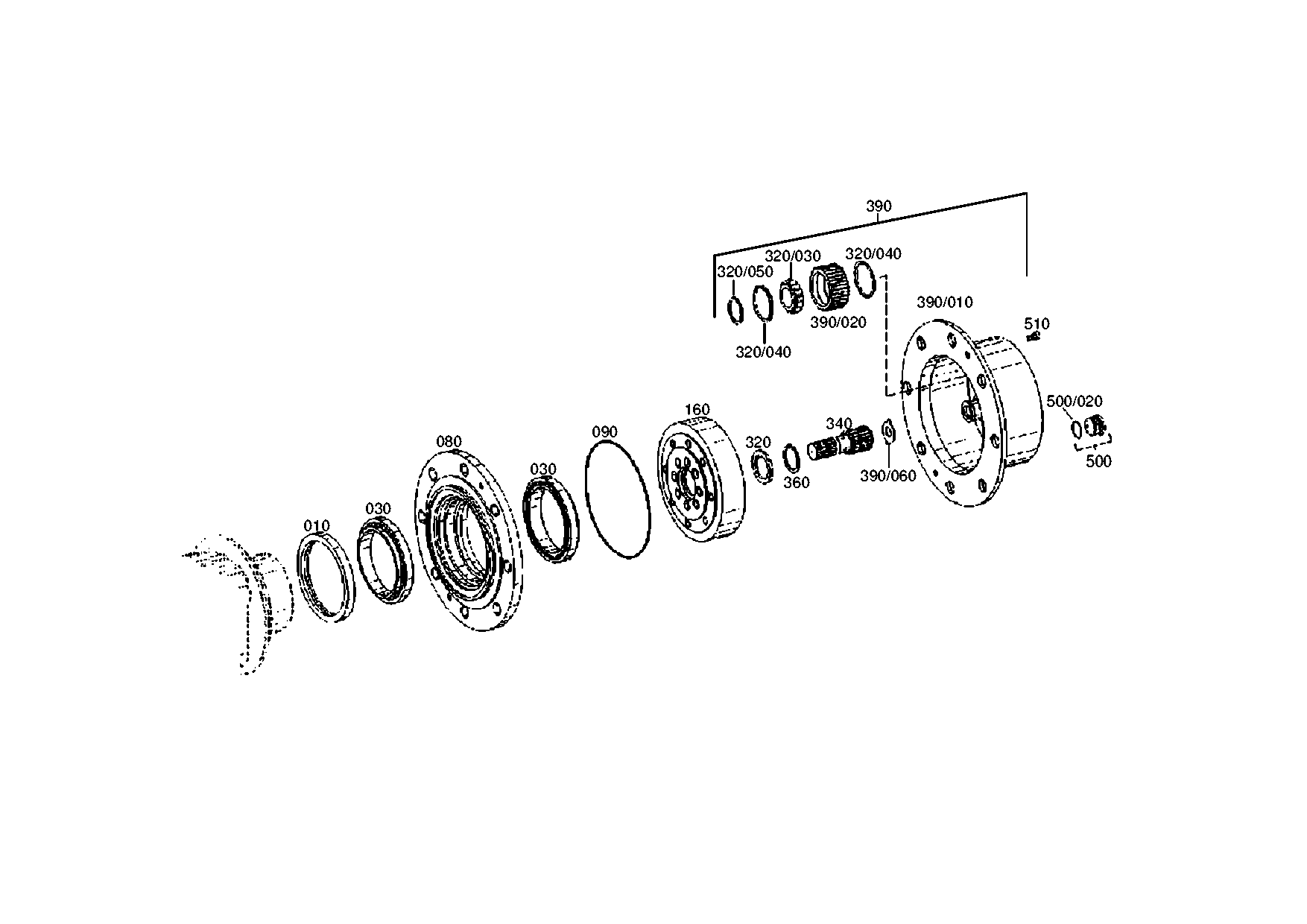 drawing for AGCO F198.300.020.580 - SUN GEAR SHAFT