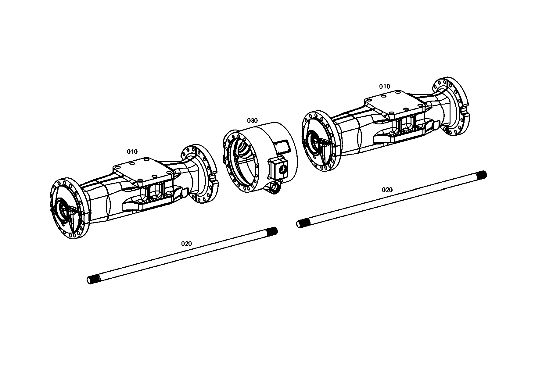 drawing for DOOSAN 19011300025 - AXLE DRIVE HOUSING