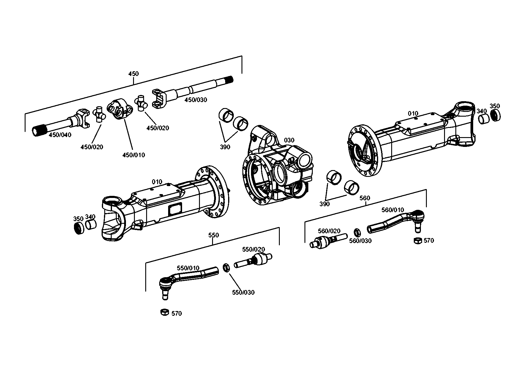 Technical drawing of JOHN DEERE 0501.007.757 TIE ROD with dimensions and layout (figure 2)