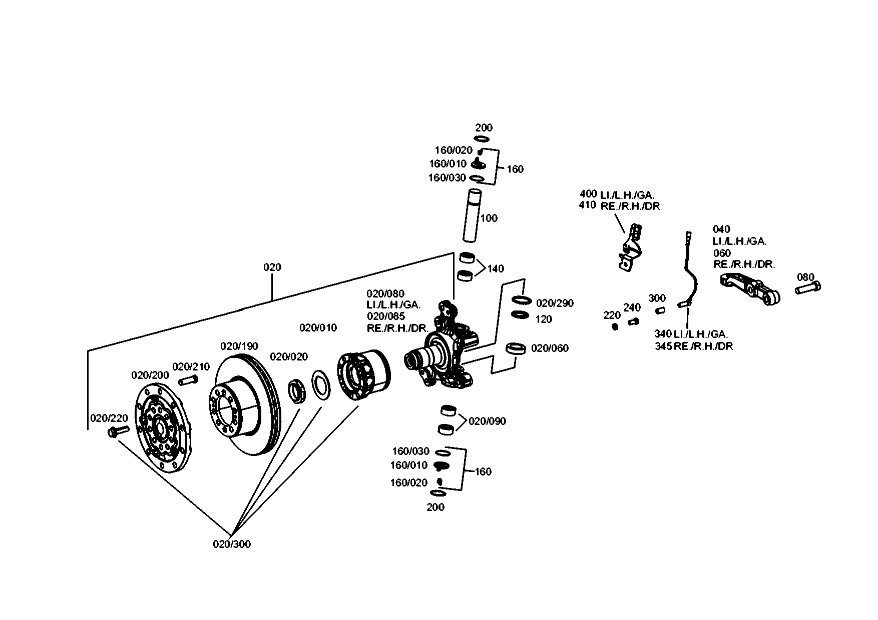 Technical drawing of EVOBUS A0003300725 REPAIR KIT with dimensions and layout