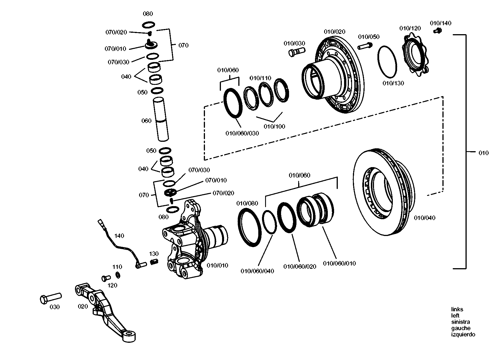 drawing for EVOBUS A0003380505 - TRACK LEVER