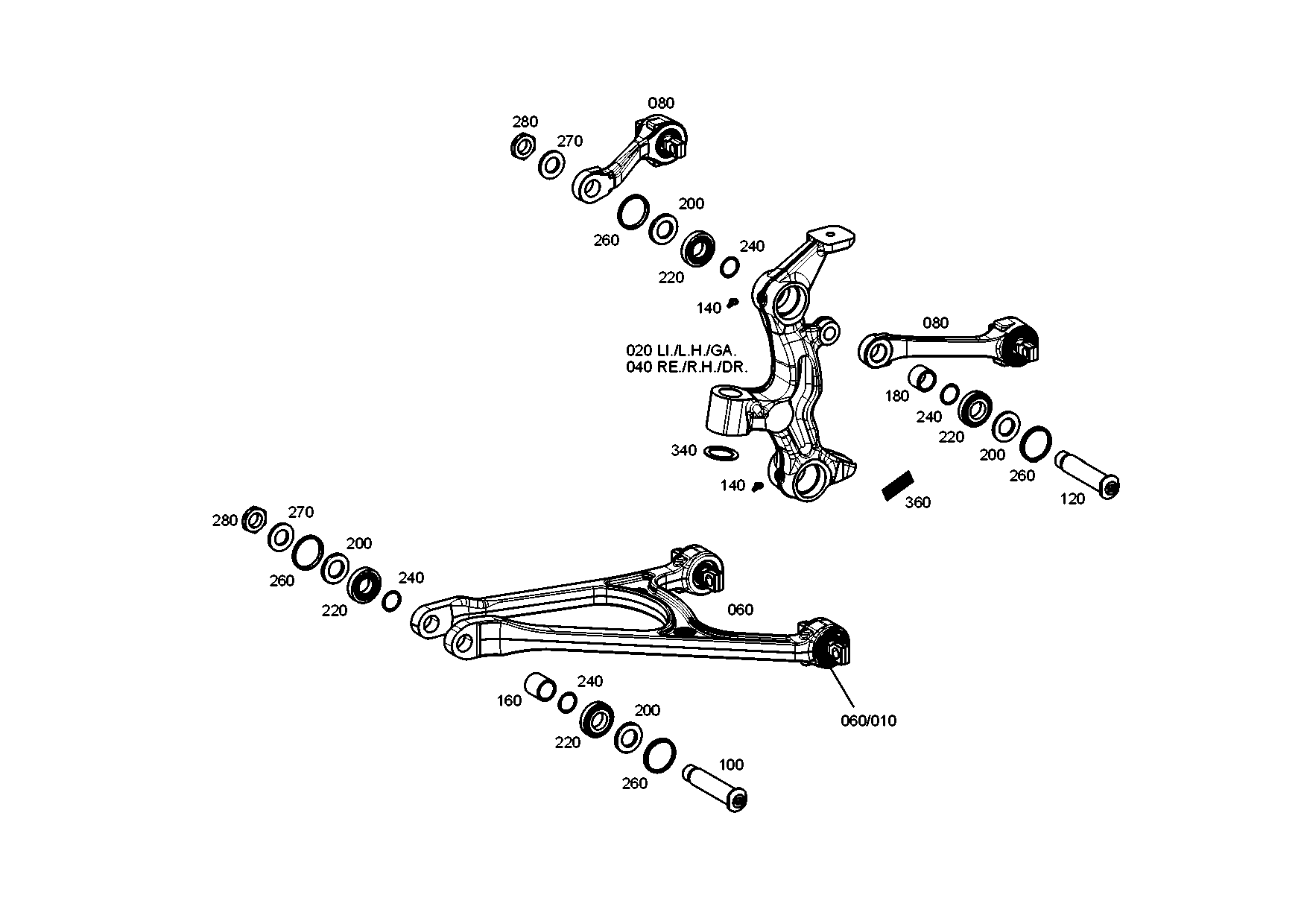 drawing for EVOBUS A0003300907 - CONTROL ARM