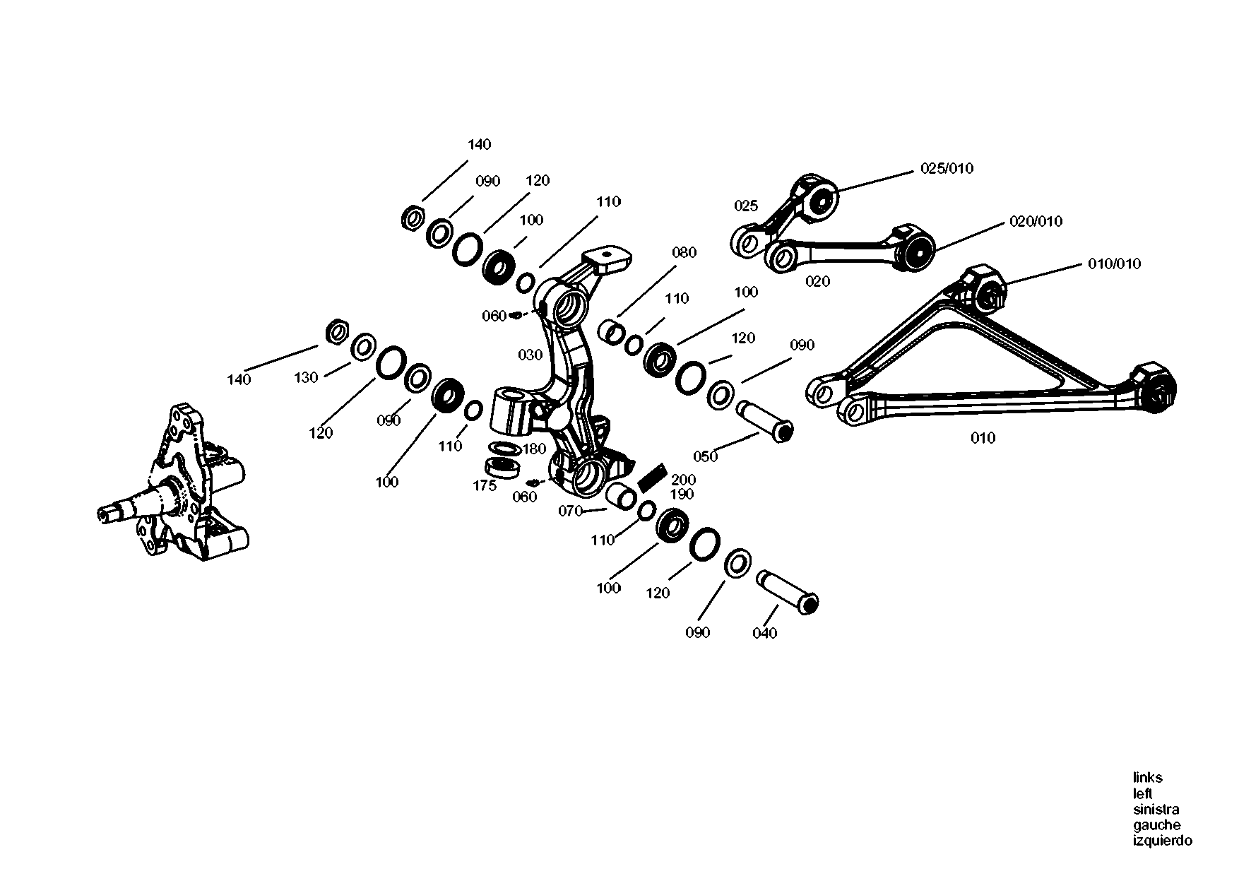 drawing for ZF Countries 055345007622 - CONTROL ARM