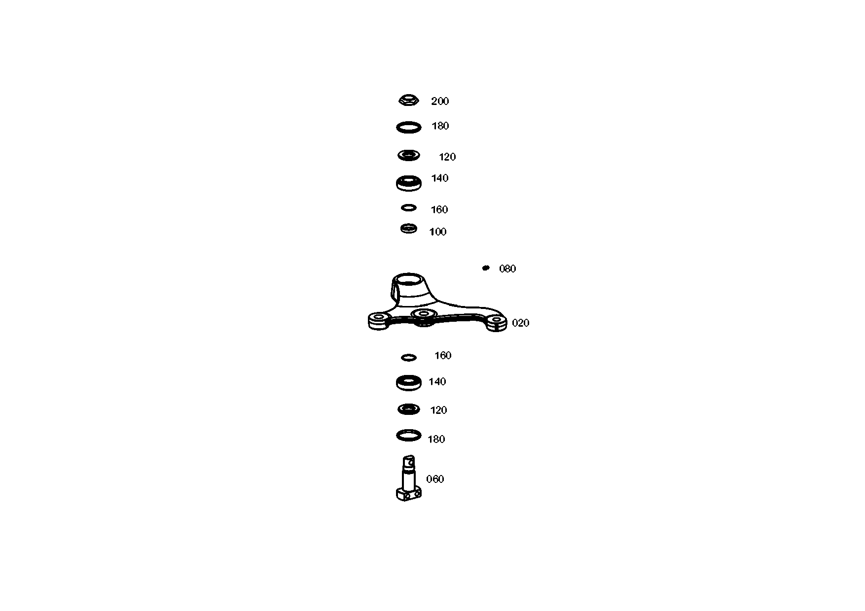 drawing for JONCKHEERE BUS & COACH A6284601119 - STEERING ARM