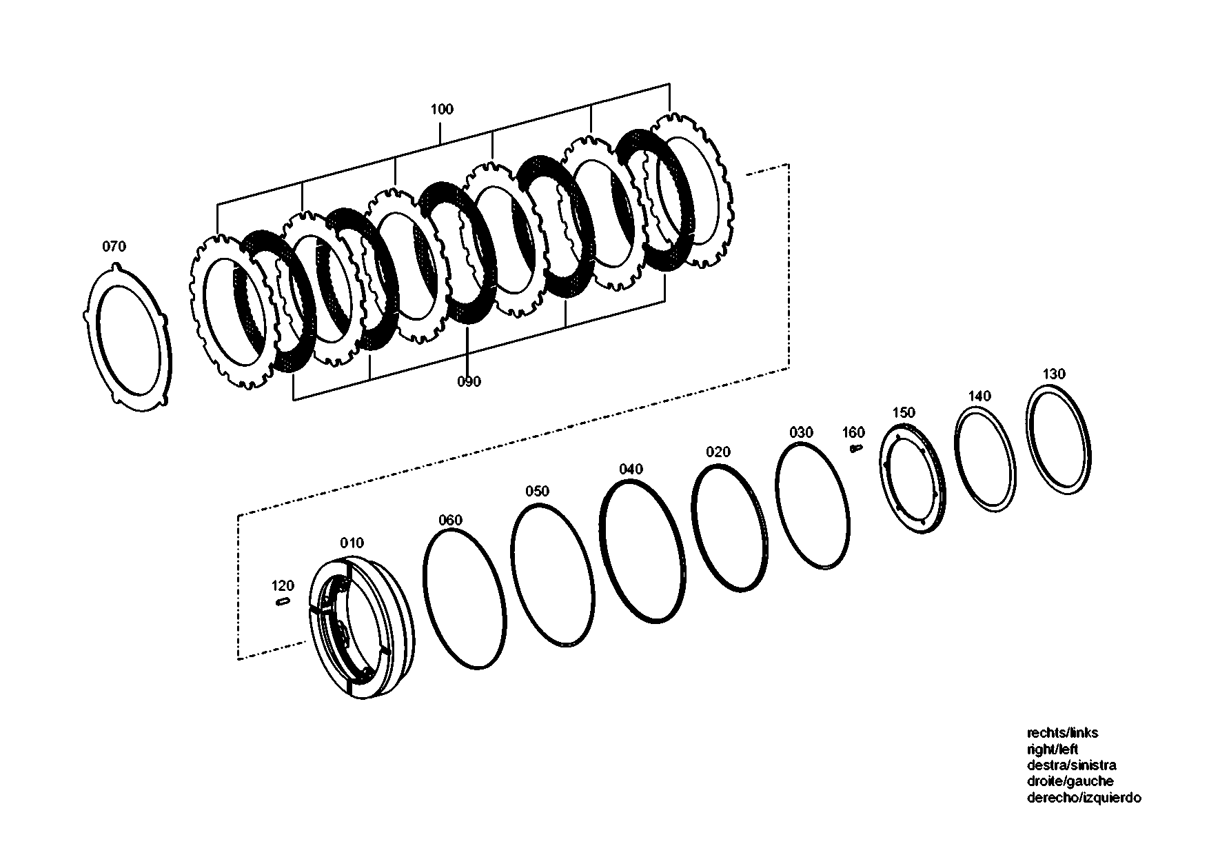 drawing for JOHN DEERE T386852 - OUTER CLUTCH DISC