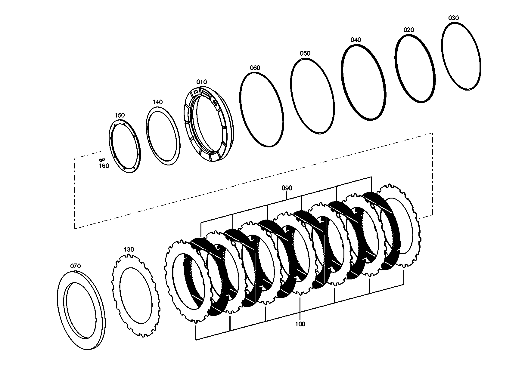 Technical drawing of ZF 0501215072 INNER CLUTCH DISK with dimensions and layout (figure 4)