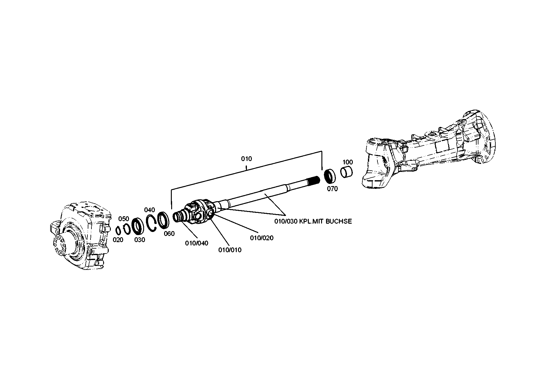 drawing for AGCO F743300020550 - D.UNIVERS.SHAFT