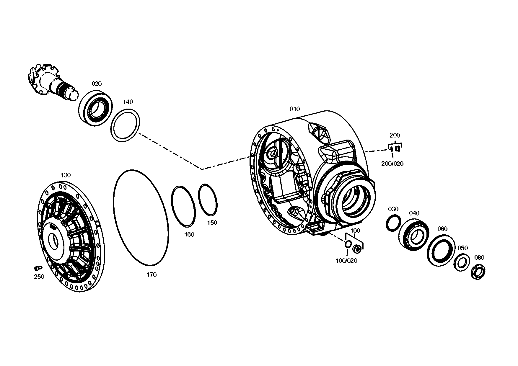 drawing for JOHN DEERE T300438 - AXLE DRIVE HOUSING