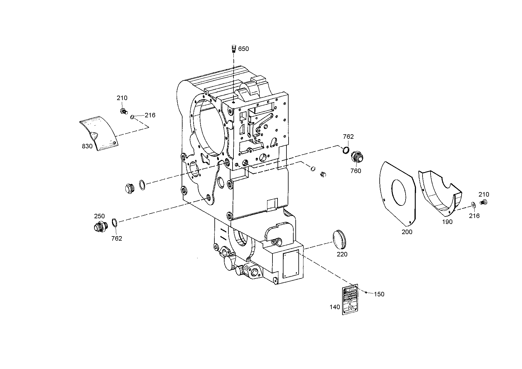 drawing for JOHN DEERE T142829 - GEARBOX HOUSING