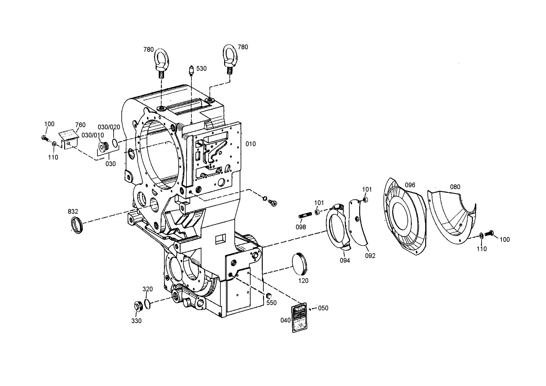 drawing for DOOSAN 252534 - GEARBOX HOUSING