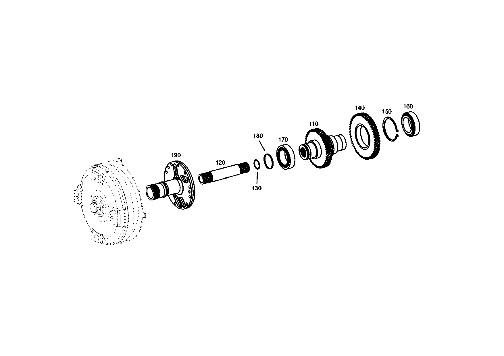 drawing for LIUGONG 852011080 - STATOR SHAFT