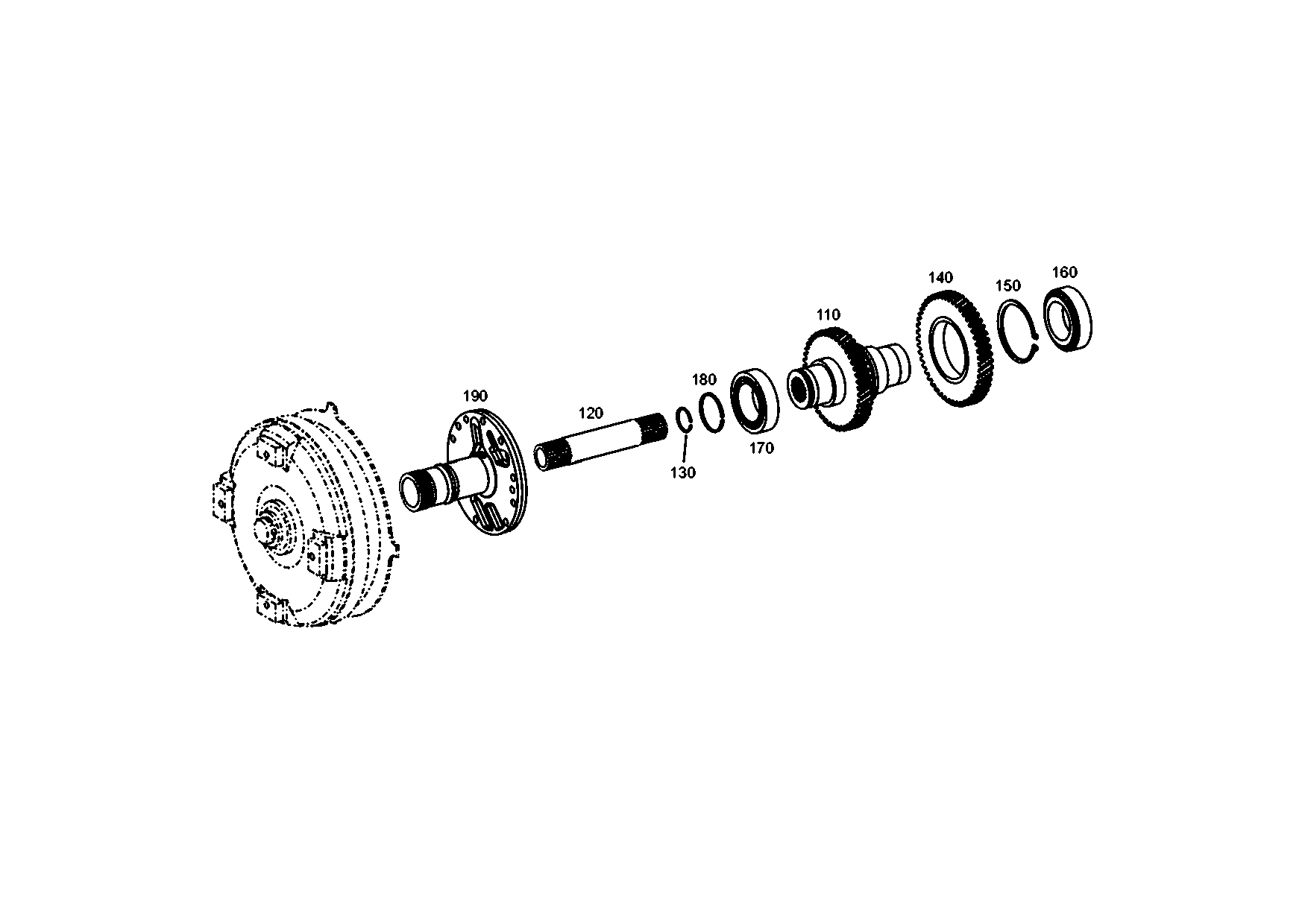 drawing for ORENSTEIN & KOPPEL AG 75311388 - TURBINE SHAFT