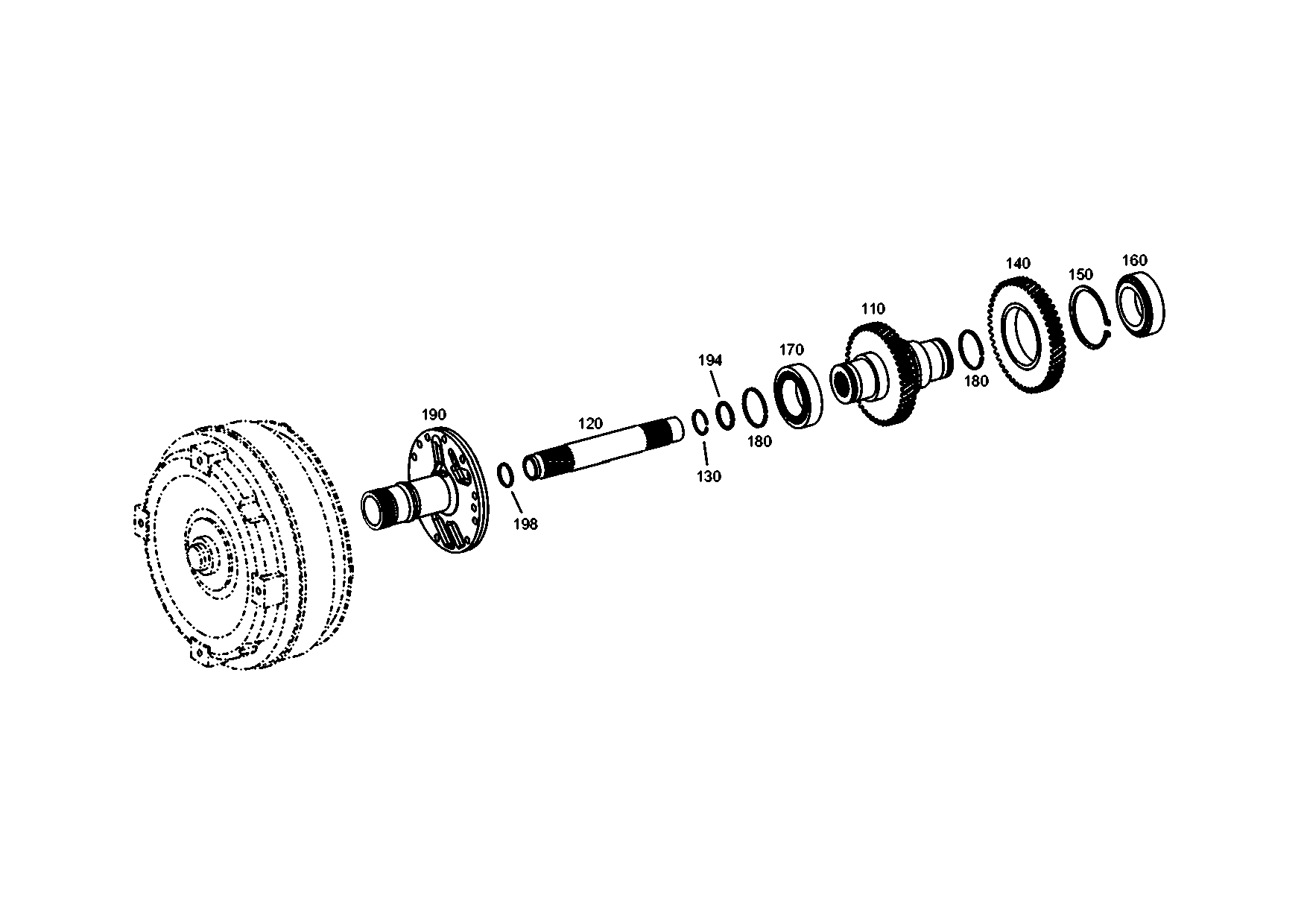 drawing for LIUGONG 852011080 - STATOR SHAFT