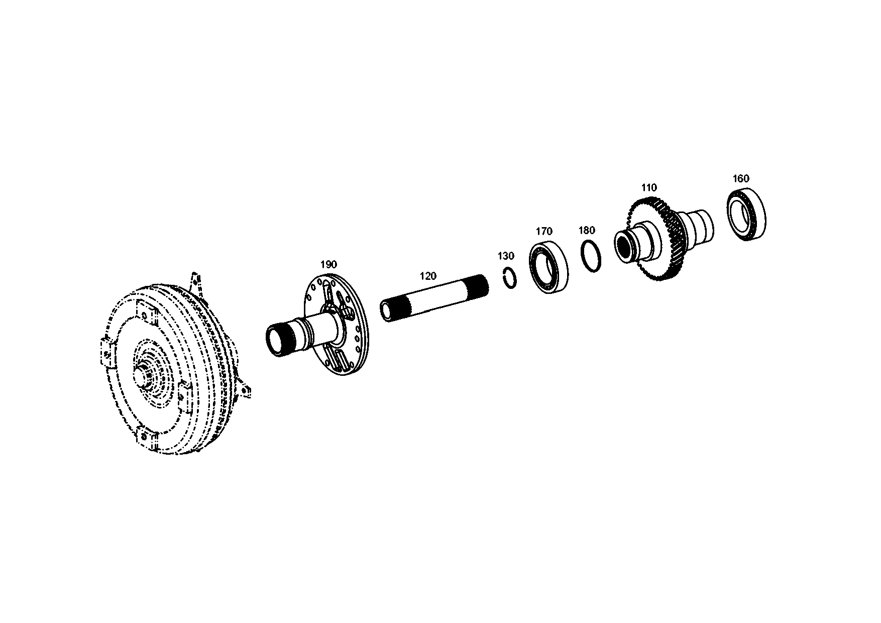 drawing for CNH NEW HOLLAND 333/Y0208 - STATOR SHAFT