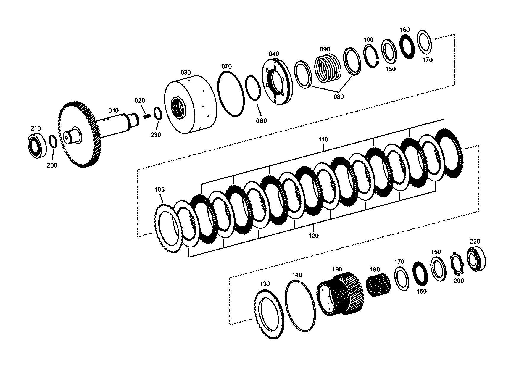 Technical drawing of AGCO 75311443 OUTER CLUTCH DISC with dimensions and layout (figure 2)