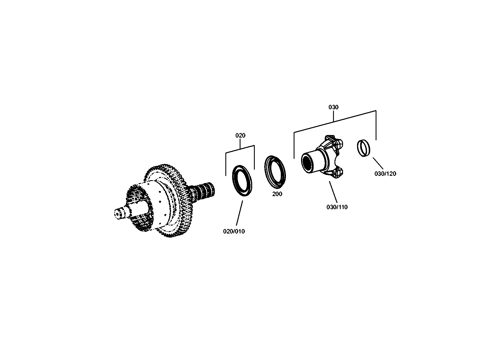 drawing for JOHN DEERE AT326541 - OUTPUT FLANGE