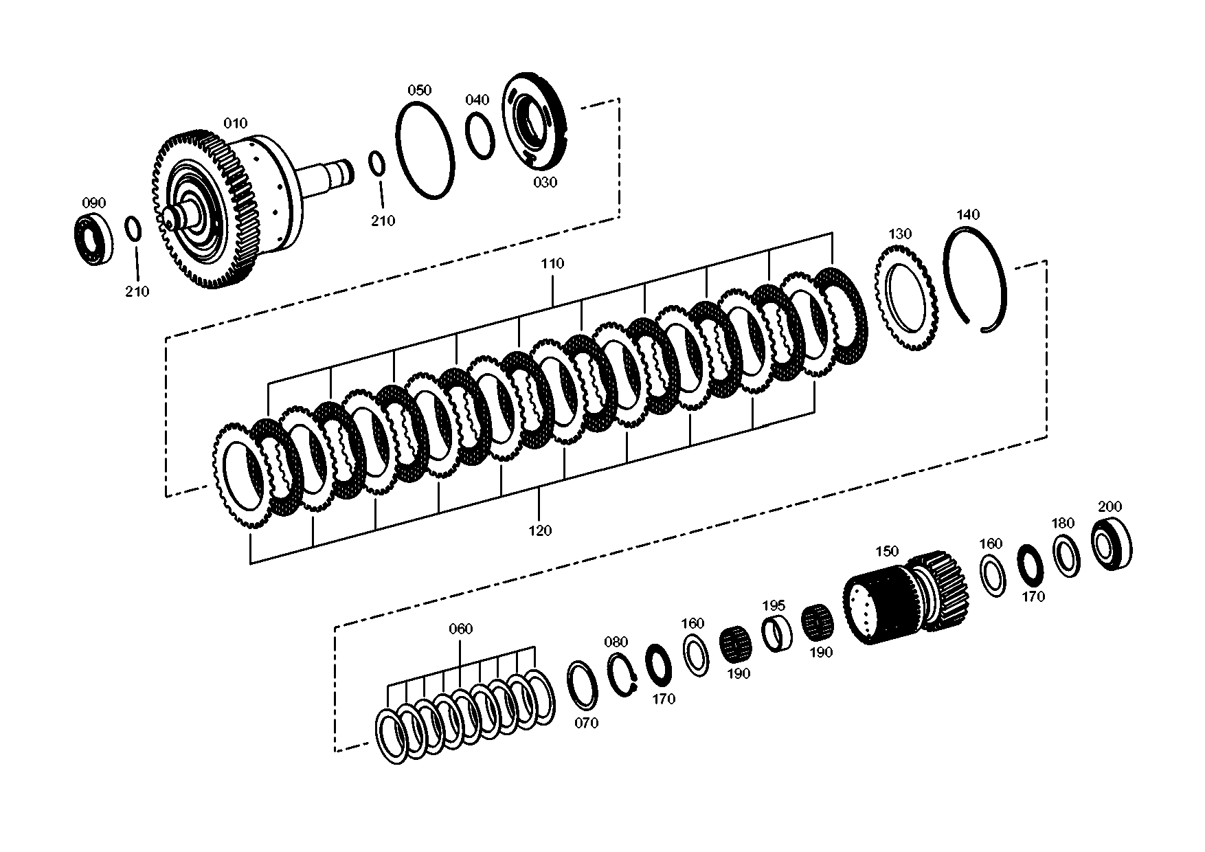 Technical drawing of AGCO X638.174.900.000 AXIAL NEEDLE CAGE with dimensions and layout (figure 3)