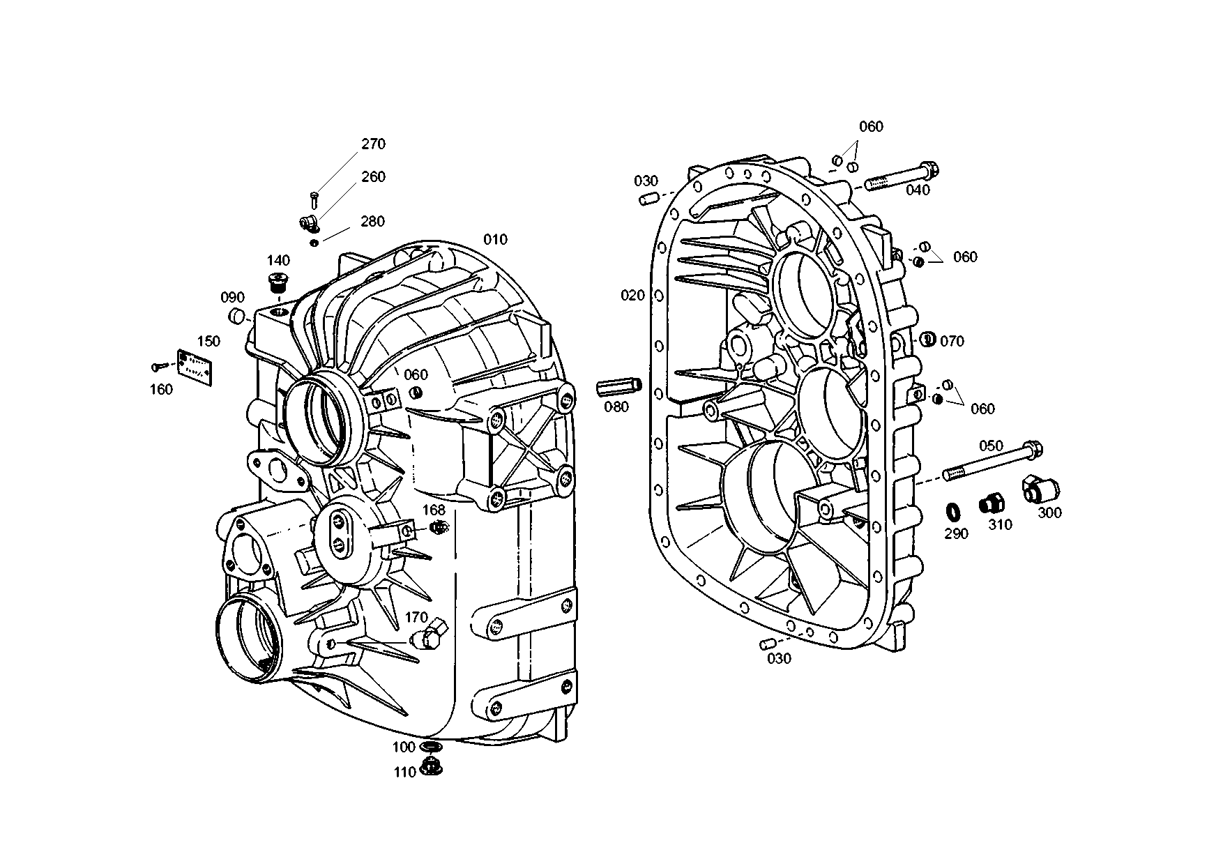 drawing for MAGNA STEYR 170750210042 - HOUSING REAR SECTION