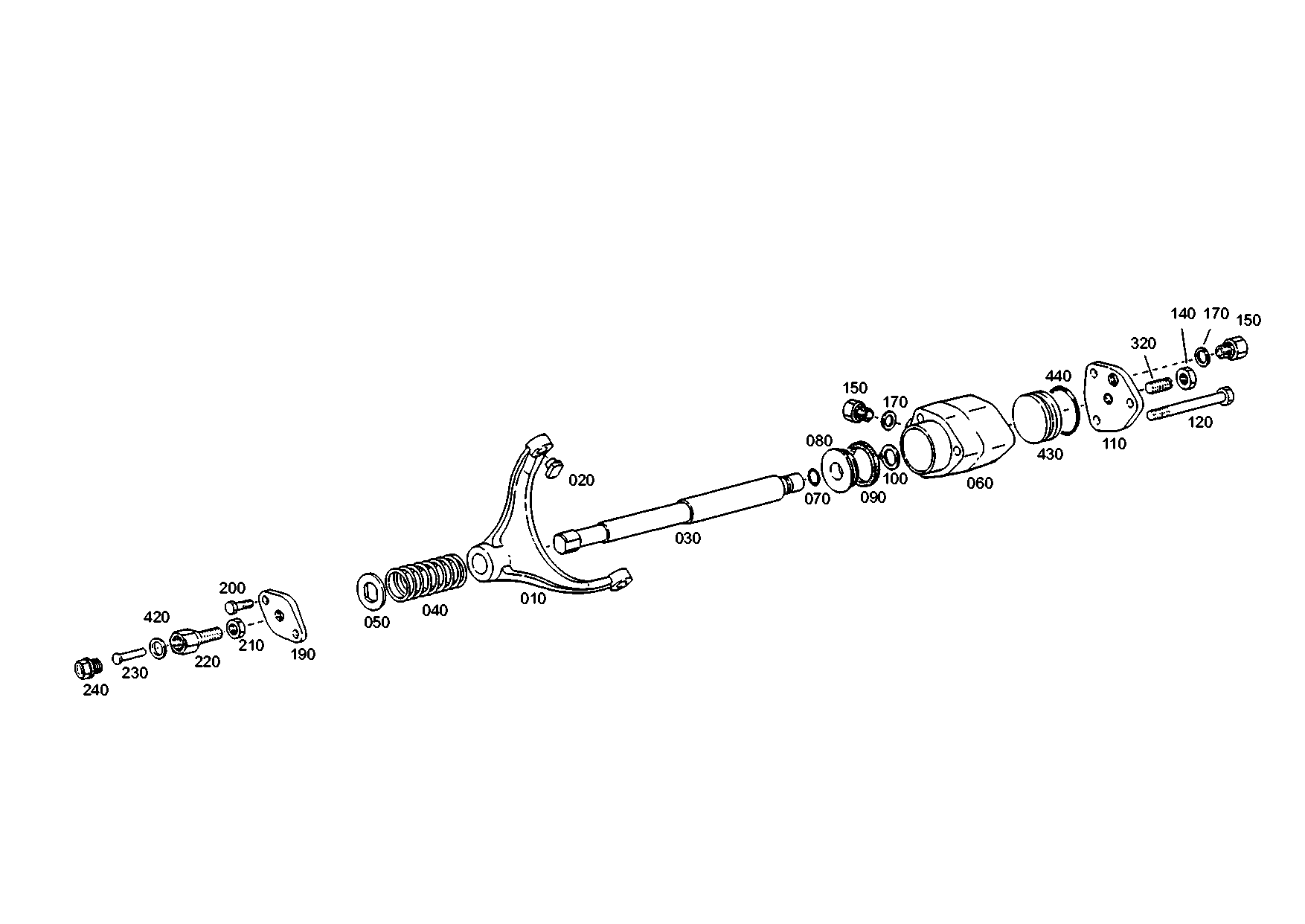 drawing for LUNA EQUIPOS INDUSTRIEALES, S.A. 171600240009 - SHIFTER ROD